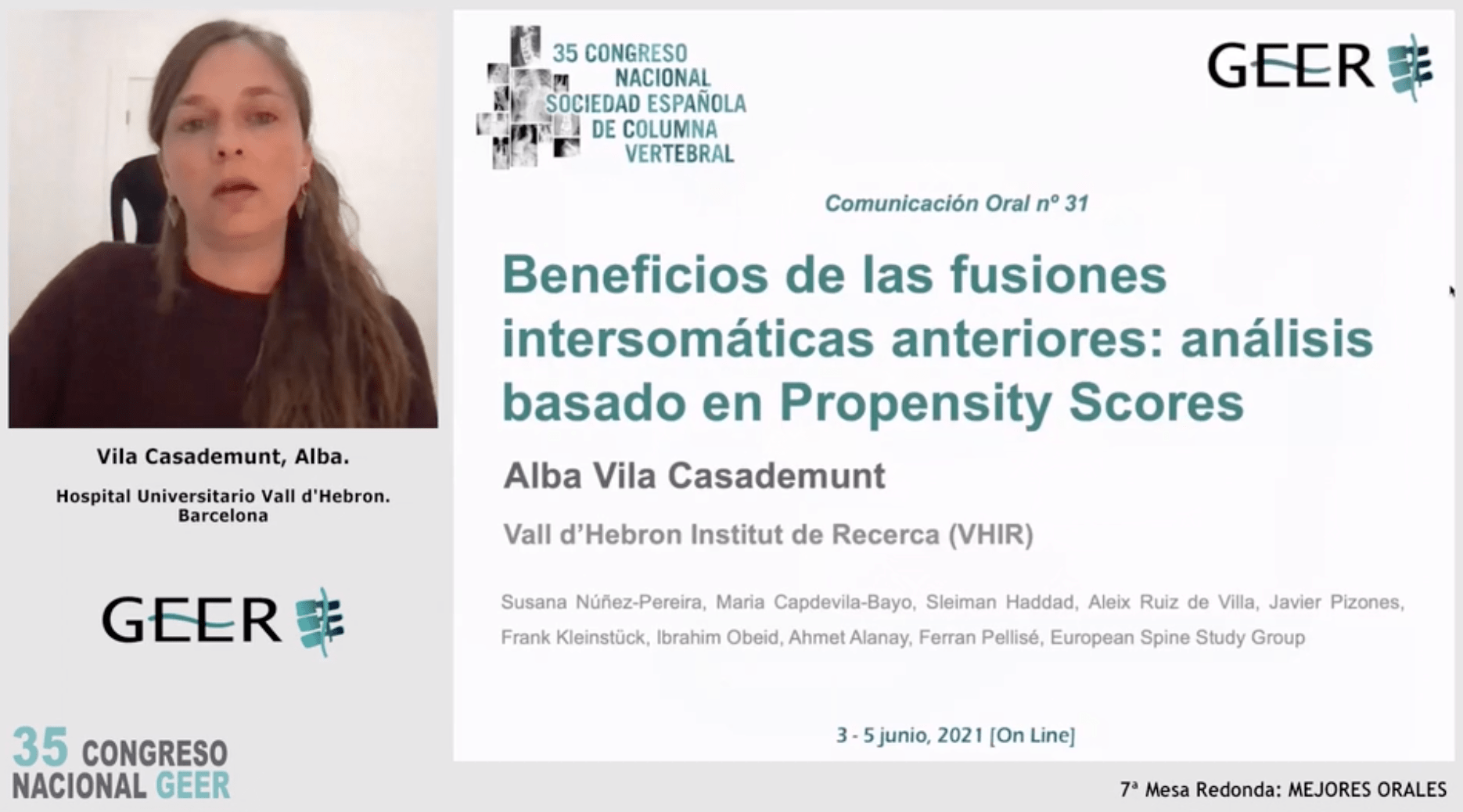 Comunicación Oral nº 31 - Beneficios de las fusiones intersomáticas por vía anterior: análisis basado en propensity scores