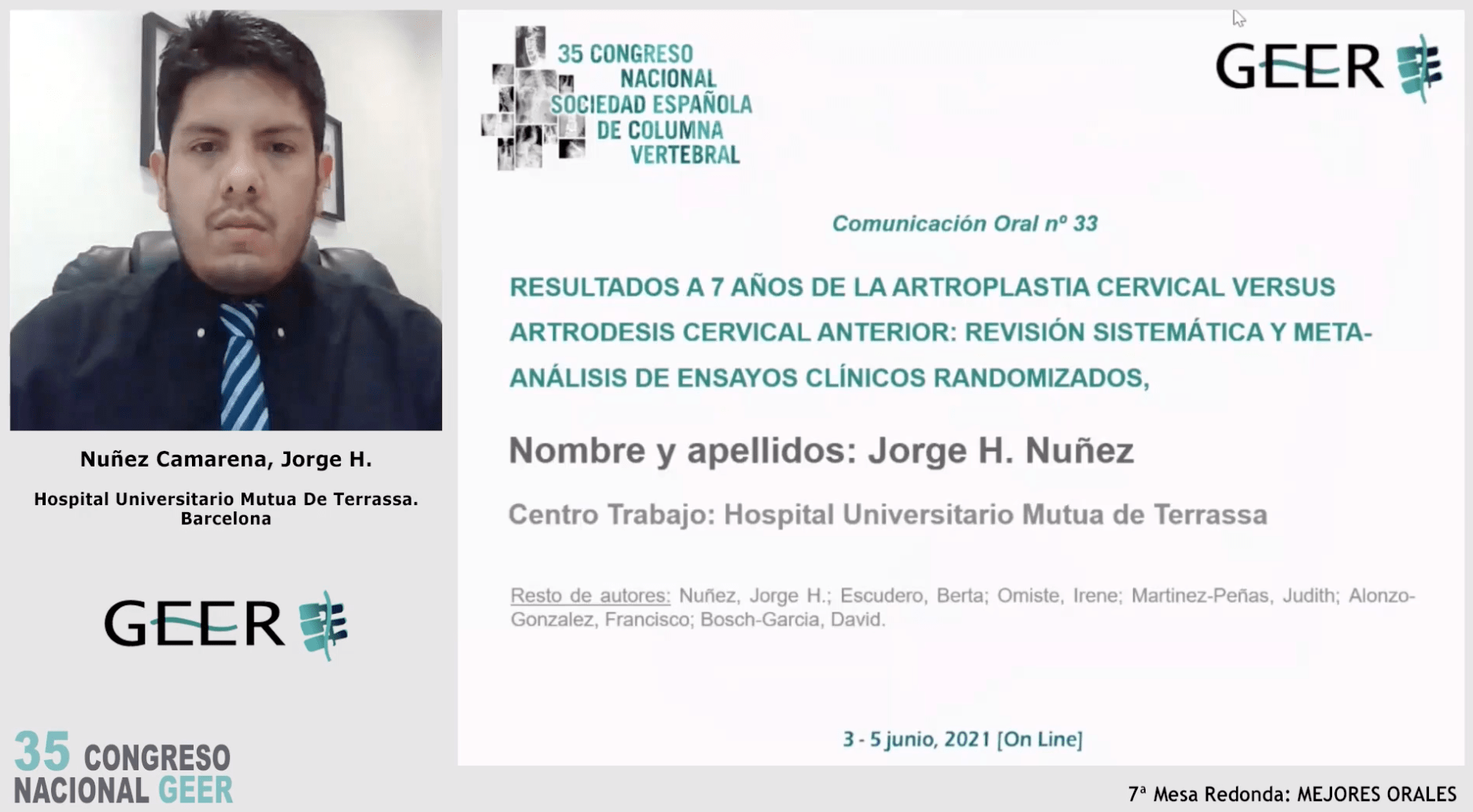 Comunicación Oral nº 33 - Resultados a 7 años de la artroplastia cervical versus artrodesis cervical
anterior: revisión sistemática y meta-análisis de ensayos clínicos randomizados