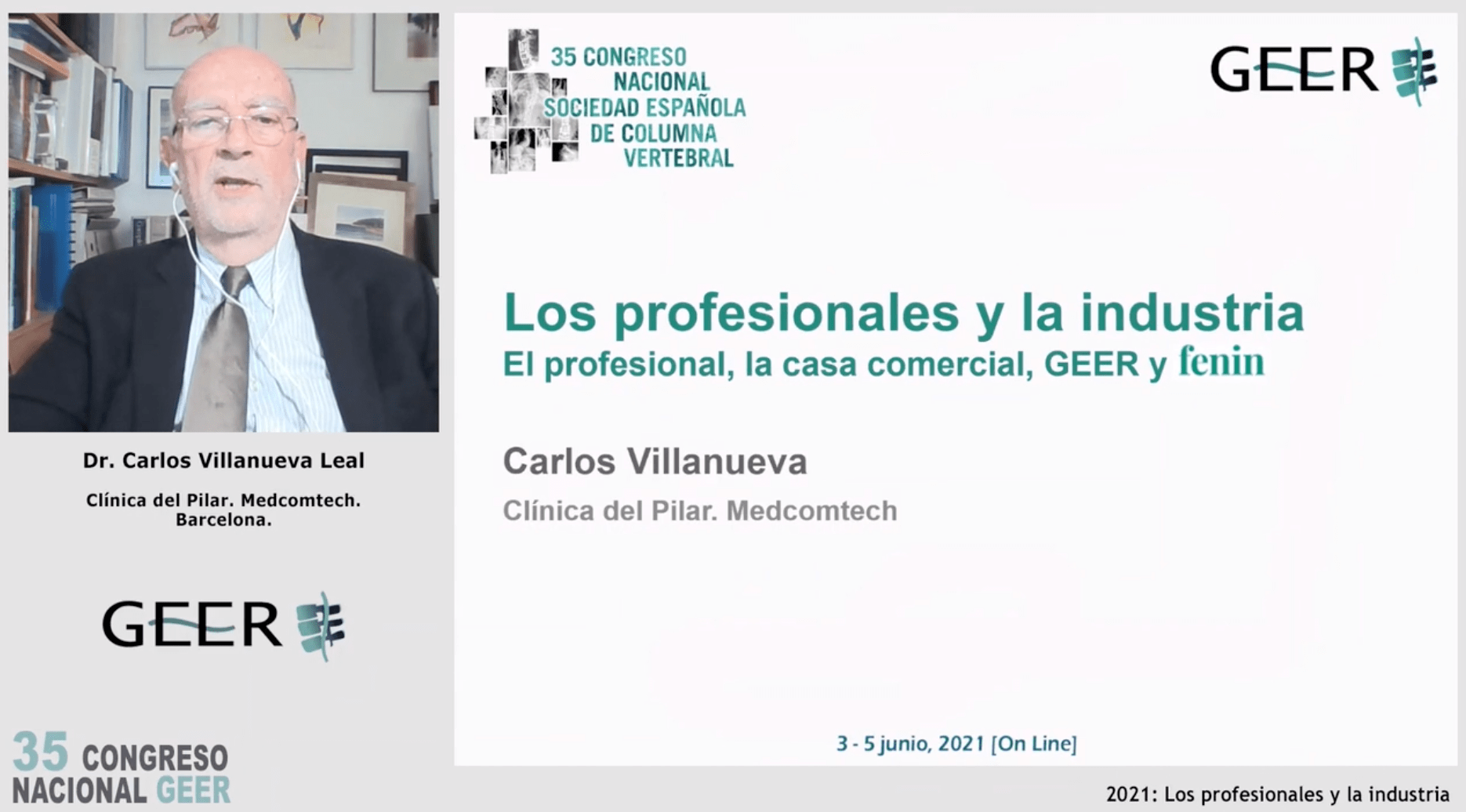 Conferencia Invitada GEER: 
2021: Los profesionales y la industria